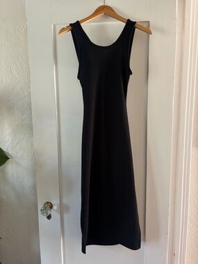 Roxy Black Ribbed Tank Midi Dress
